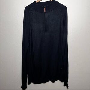 Footjoy Men 1/4 Sweater XL Black Quarter Zip Wool blend Outdoor Golf Casual Luxe